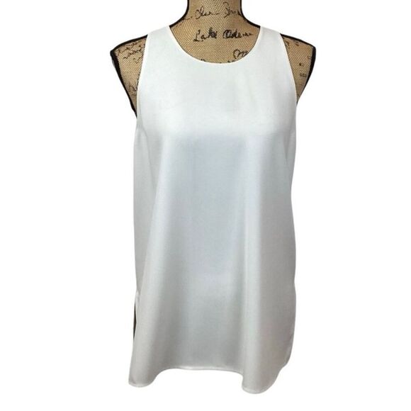 ✨VINCE Bonded Crepe Sz Medium Blouse Tank Shell Revolve Sleeveless Side Slits✨ - Picture 4 of 9